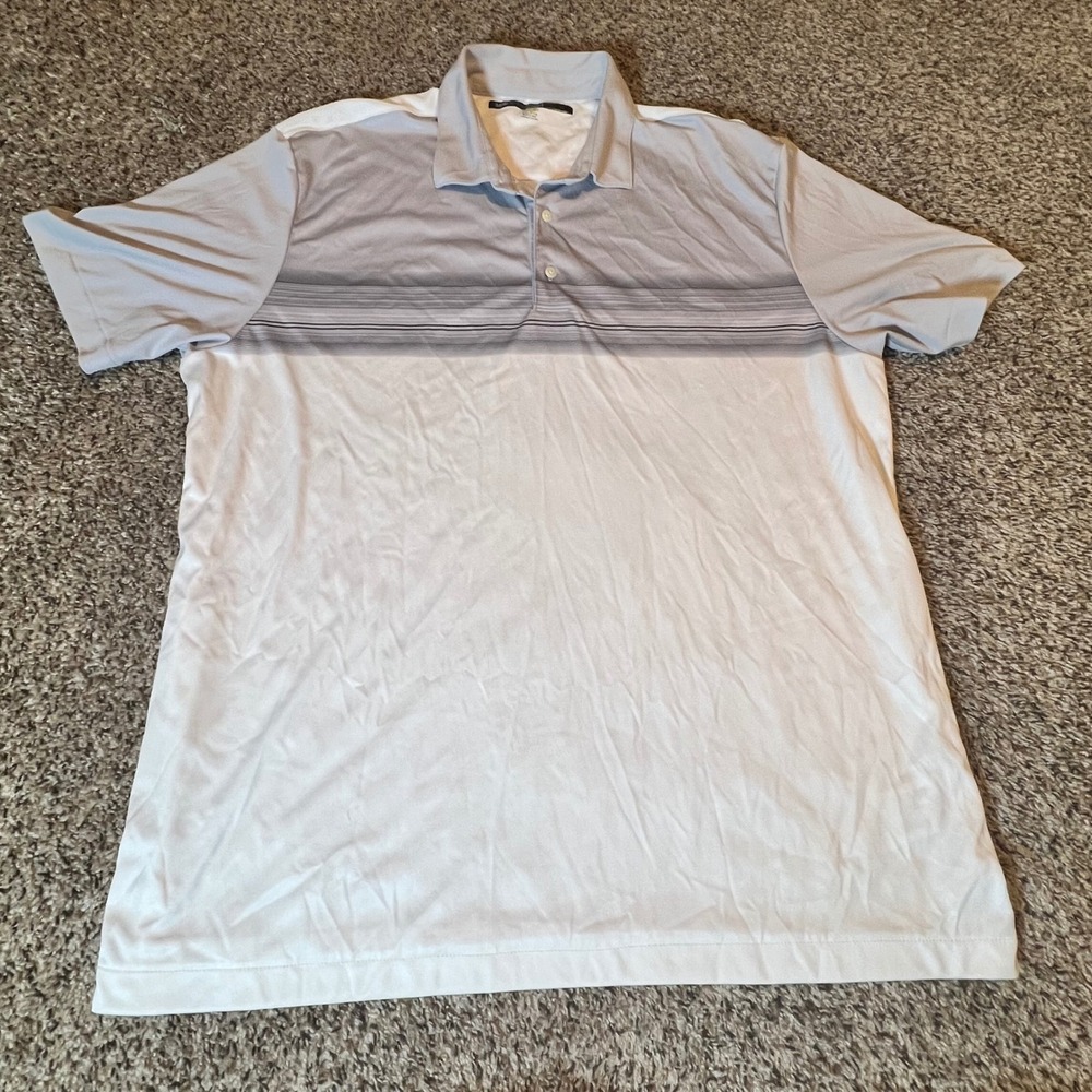 Greg Norman Mens ML75 Microlux Play Dry Golf Polo Shirt Grey White XXL